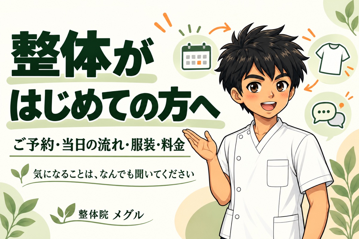 整体がはじめての方へ|ご予約・当日の流れ・服装・料金